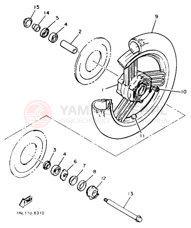 Schemat "Koło przód" do Yamaha XVZ13TC/XVZ13T