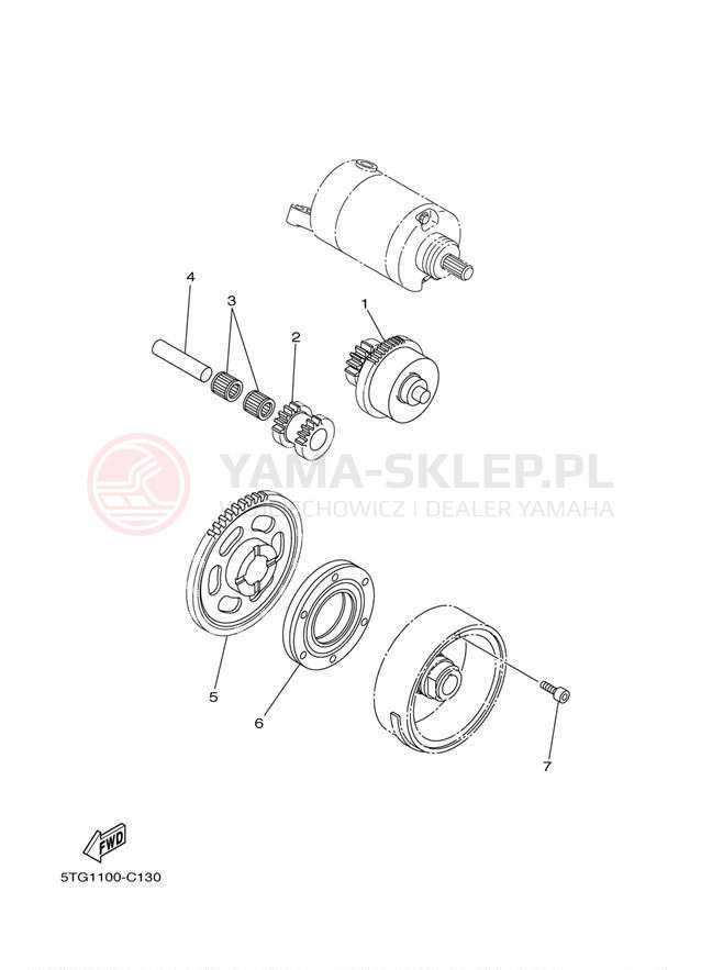 Schemat "rozrusznik" do Yamaha YFZ450 YFZ45DB/YFZ45DW