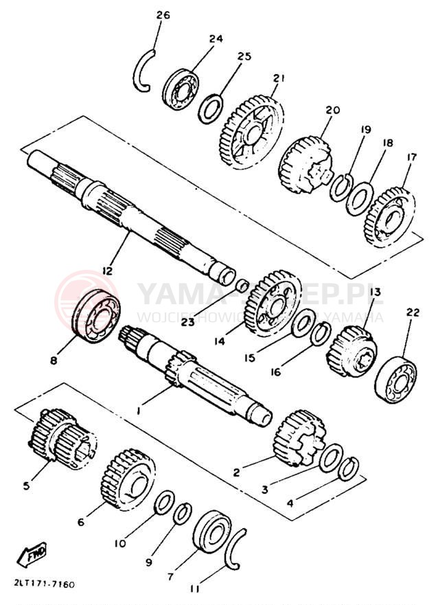 Schemat "Skrzynia biegów " do Yamaha V-MAX 1200 VMX12AC/VMX12A