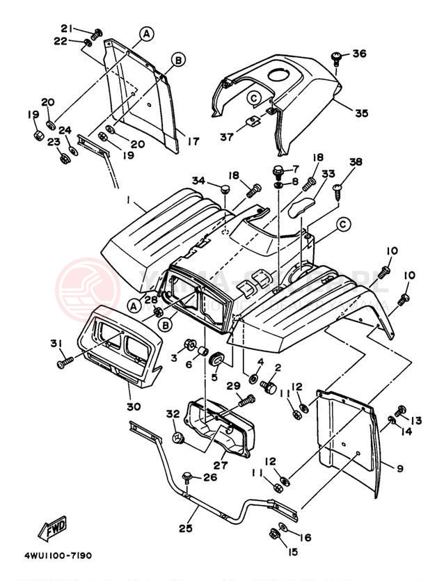 Schemat "Przedni błotnik" do Yamaha BIG BEAR 4WD YFM350FWBJ