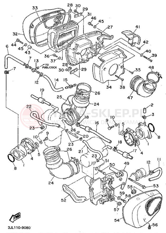 Schemat "Wtrysk paliwa" do Yamaha VIRAGO 750 XV750DC/XV750D