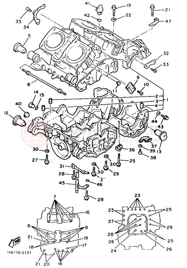 Schemat "Obudowa silnika" do Yamaha V-MAX 1200 VMX12E/VMX12EC
