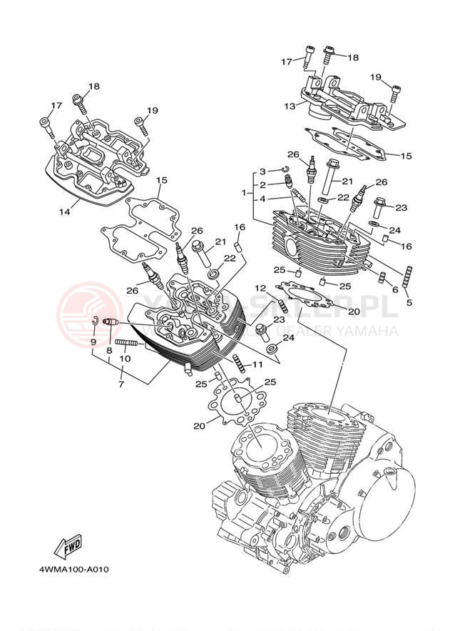 Schemat "głowica" do Yamaha ROAD STAR XV1600AR/XV1600ARC
