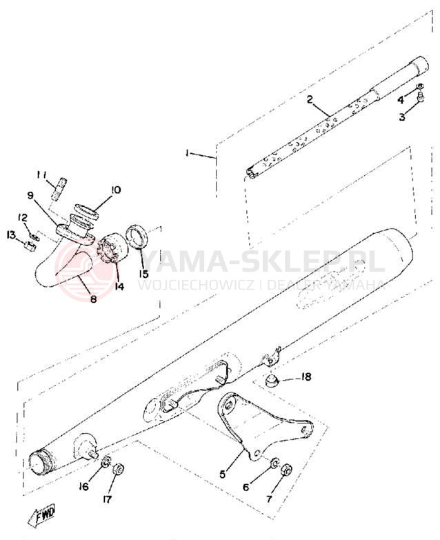 Schemat "Wydech końcowy" do Yamaha RS100C
