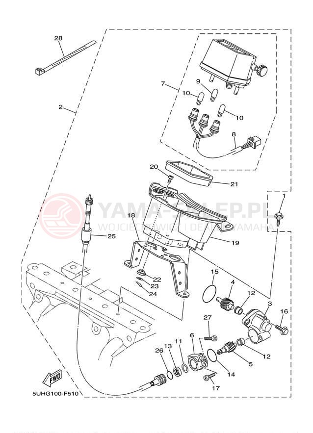 Schemat "licznik" do Yamaha GRIZZLY 350 2WD YFM35GW