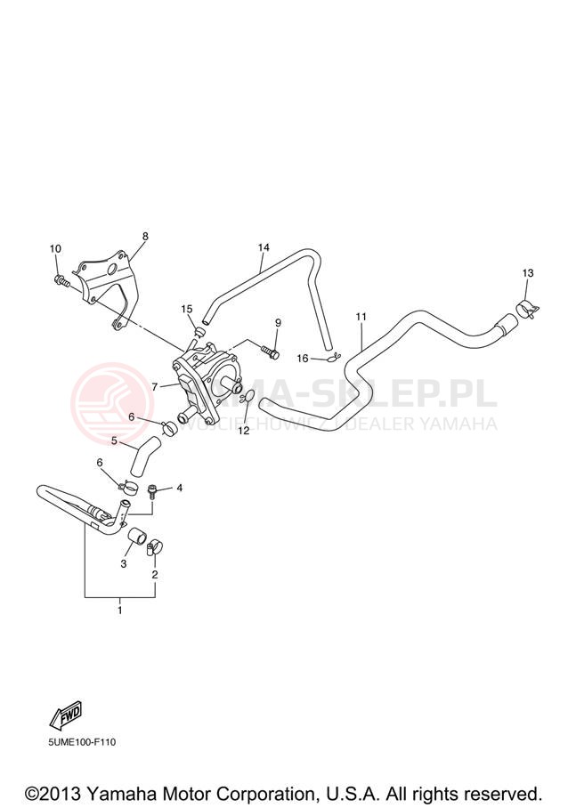 Schemat "System odbioru powietrza" do Yamaha WR250FX WR250FX