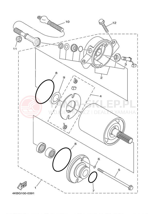 Schemat "rozrusznik" do Yamaha BIG BEAR 400 4WD YFM40FT