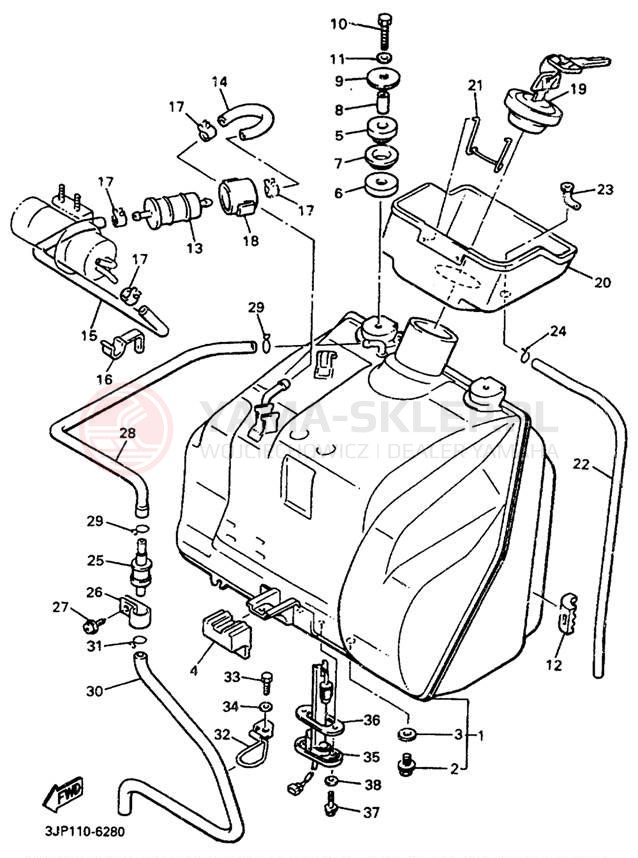 Schemat "zbiornik paliwa" do Yamaha V-MAX 1200 VMX12JC/VMX12J