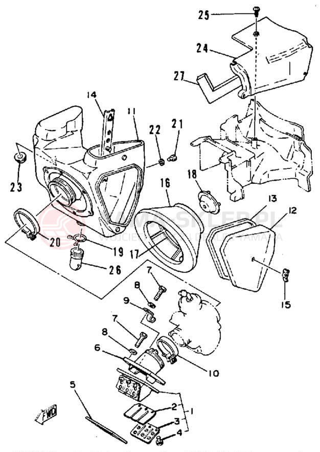 Schemat "Wtrysk paliwa" do Yamaha IT175H