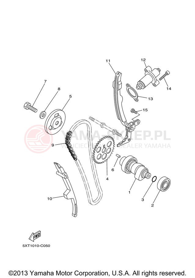 Schemat "Rozrząd - łańcuszek" do Yamaha XT250 XT250X/XT250XC