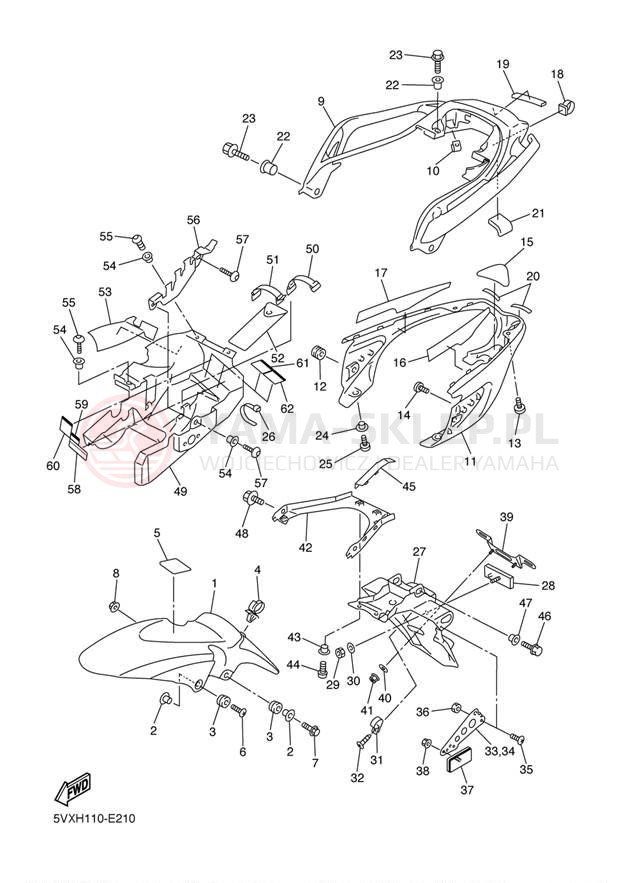 Schemat "błotnik" do Yamaha FZ-6 FZS6V/FZS6VC