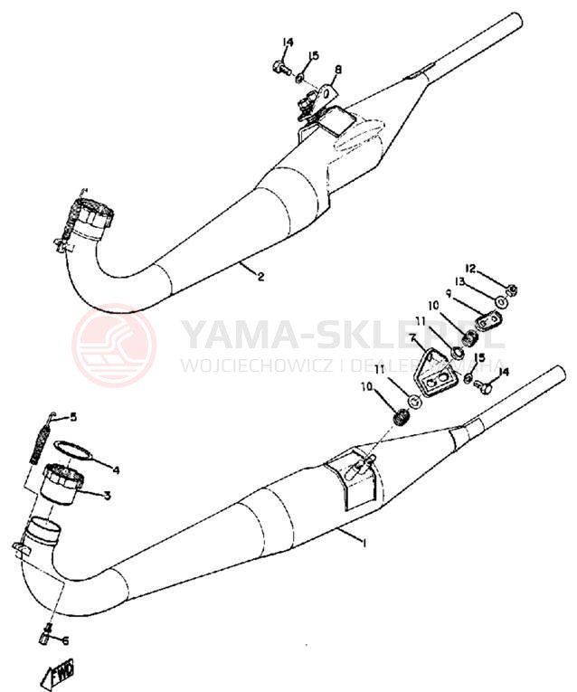Schemat "Wydech końcowy" do Yamaha TR2 TR2B TR2