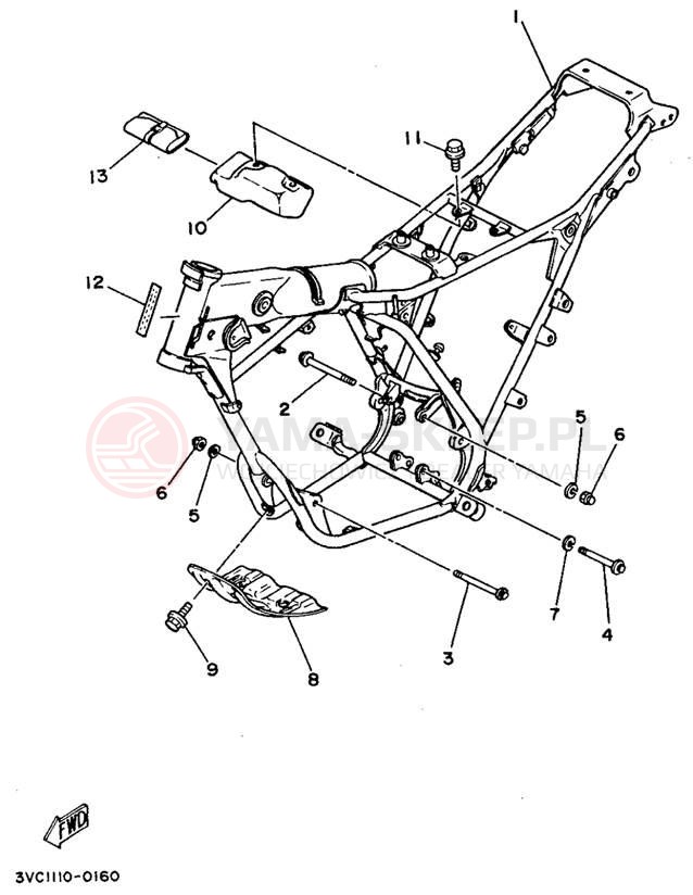 Schemat "rama" do Yamaha RT180E