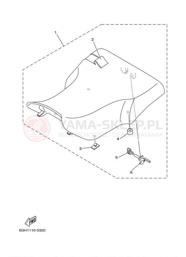 Schemat "siedzenie" do Yamaha KODIAK 2WD YFM400AN