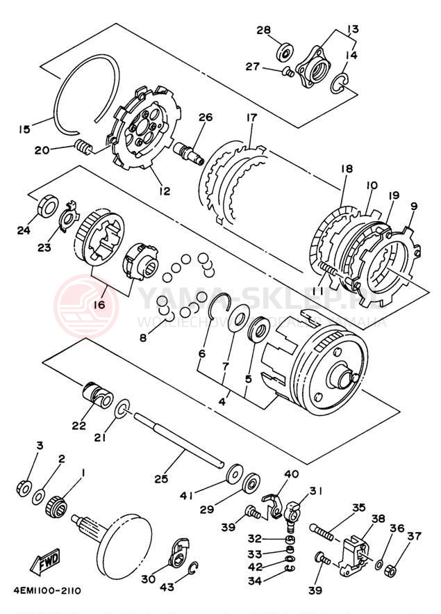 Schemat "sprzęgło" do Yamaha BADGER YFM80K