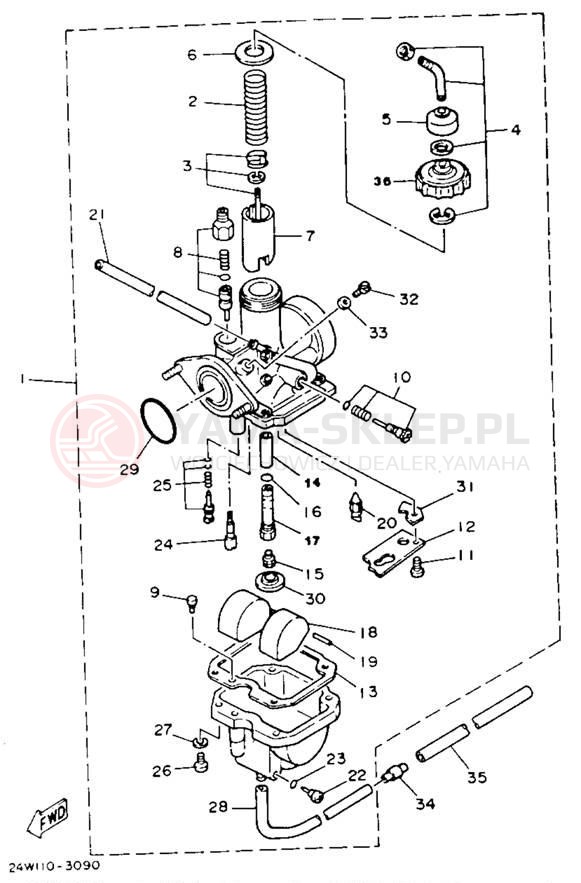 Schemat "Gaźnik" do Yamaha YTM225DXL