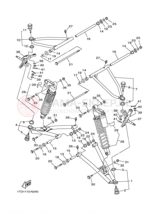 Schemat "Koło przód" do Yamaha YFZ450R YFZ450REO/YFZ450REL