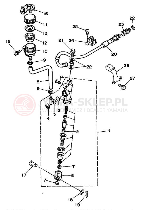 Schemat "Pompa hamulcowa tył" do Yamaha WR200RD