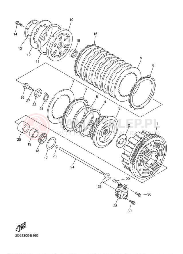 Schemat "sprzęgło" do Yamaha FJR1300AE FJR13AEXCS/FJR13AEXS
