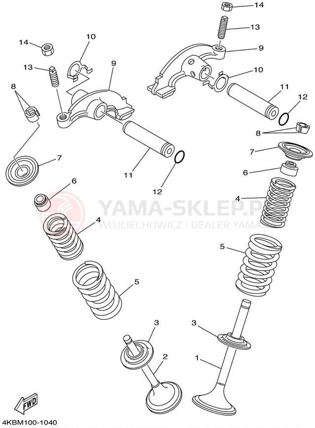 Schemat "zawory" do Yamaha WOLVERINE YFM350FXP