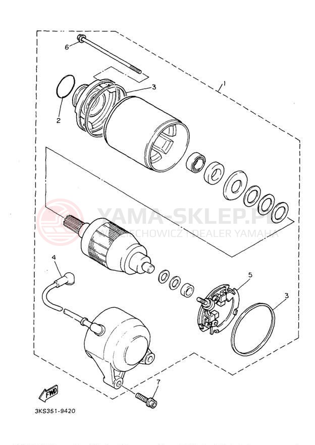 Schemat "rozrusznik" do Yamaha YZF1000RJC/YZF1000RJ