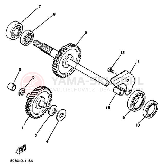 Schemat "Skrzynia biegów " do Yamaha CV80L