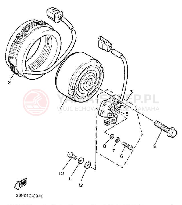 Schemat "prądnica" do Yamaha RADIAN YX600UC/YX600U