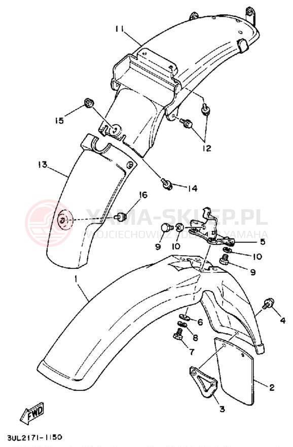 Schemat "błotnik" do Yamaha RT100D