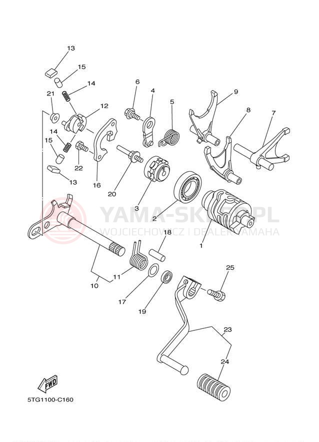 Schemat "Wodziki, automat" do Yamaha YFZ450 YFZ450S