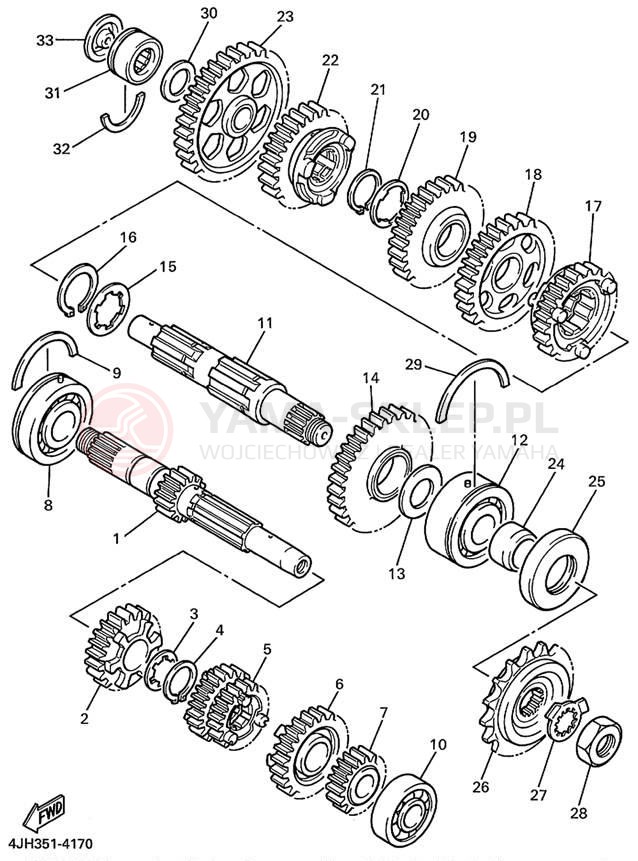 Schemat "Skrzynia biegów " do Yamaha YZF600R YZF600RL/YZF600RLC
