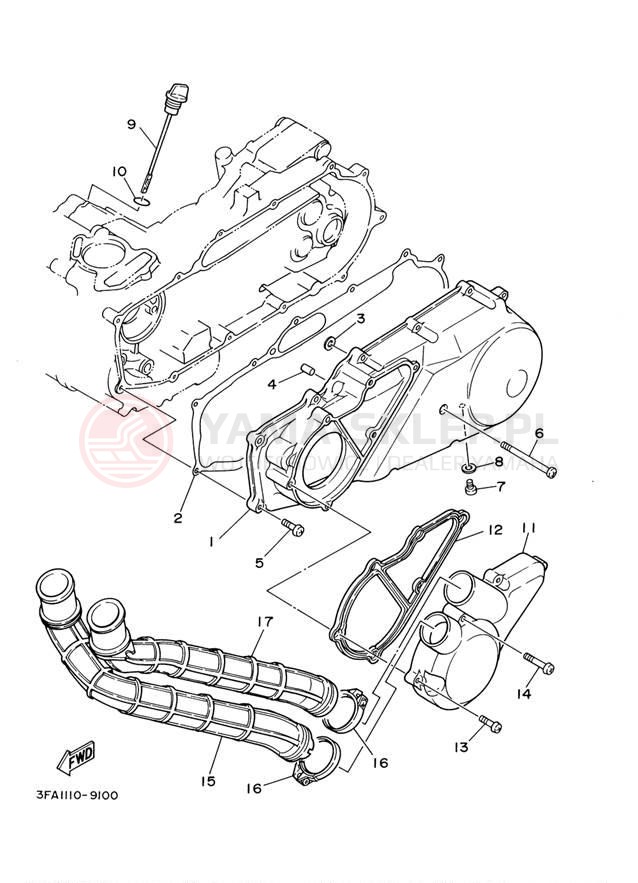 Schemat "Pokrywa silnika" do Yamaha BREEZE YFA1M/YFA1MC