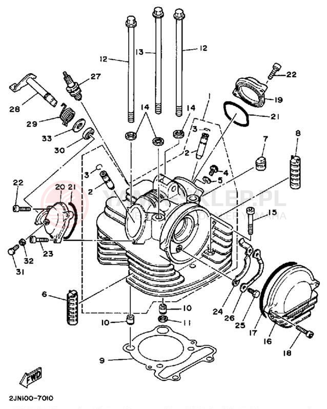 Schemat "głowica" do Yamaha BIG WHEEL BW350U