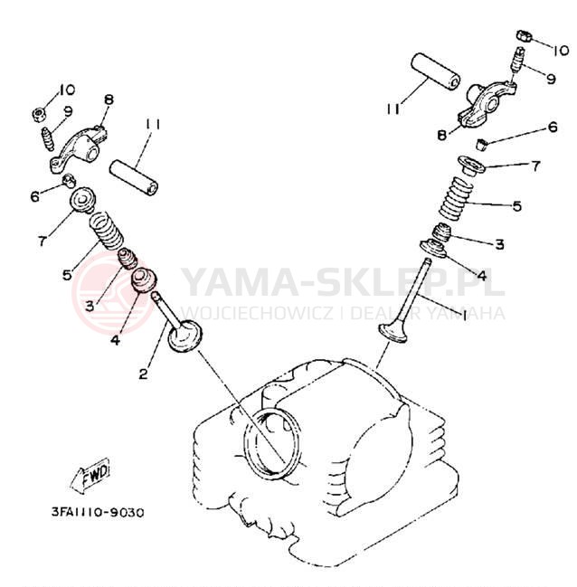 Schemat "zawory" do Yamaha YFA1D