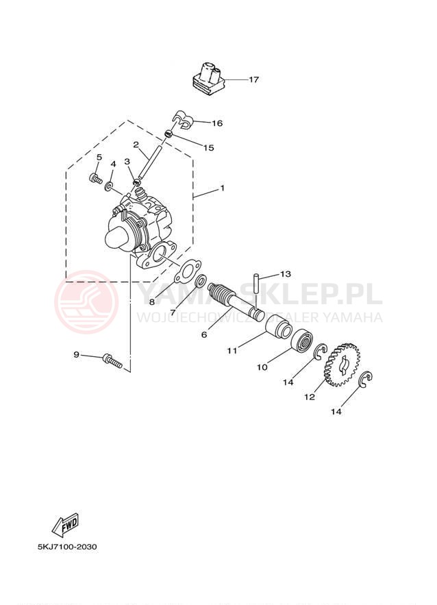 Schemat "Pompa olejowa" do Yamaha BLASTER YFS200S