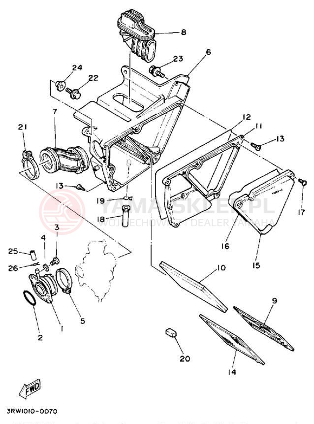 Schemat "Filtr powietrza" do Yamaha SEROW XT225DC/XT225D