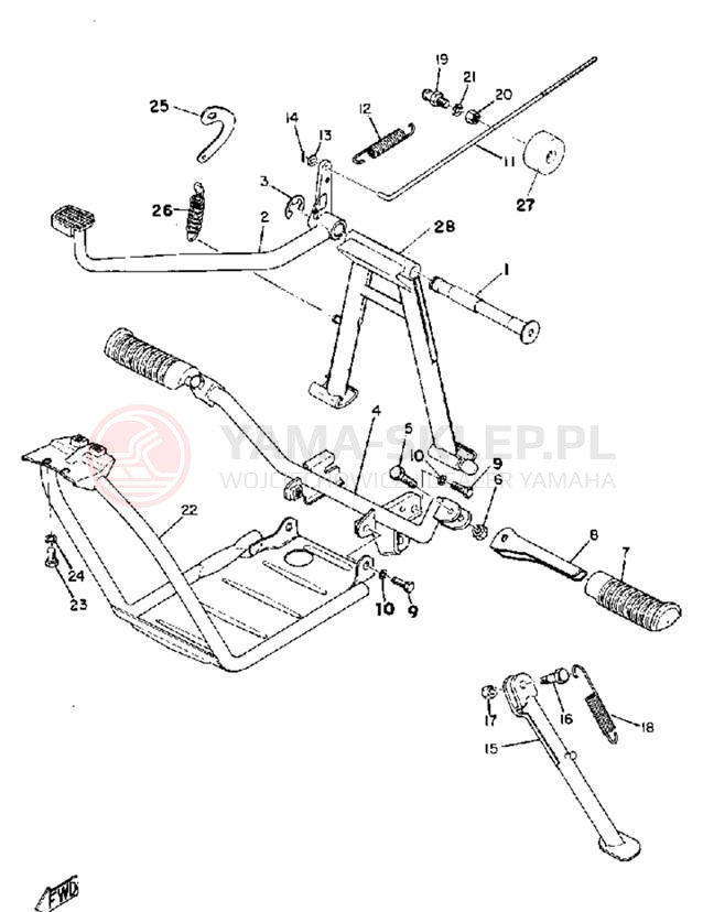 Schemat "Stopka postoj., dźw. Hamulca tył" do Yamaha YG5S