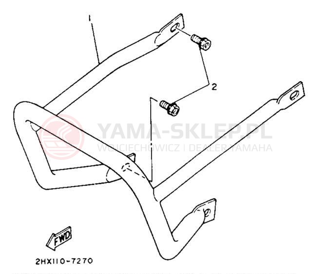 Schemat "osłona / stelaż" do Yamaha CHAMP YFM100A