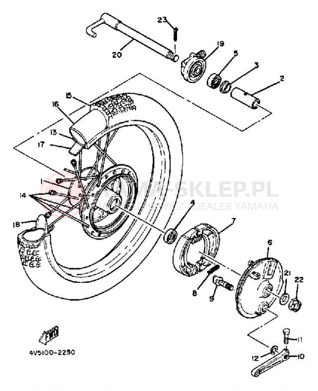Schemat "Koło przód" do Yamaha IT175J