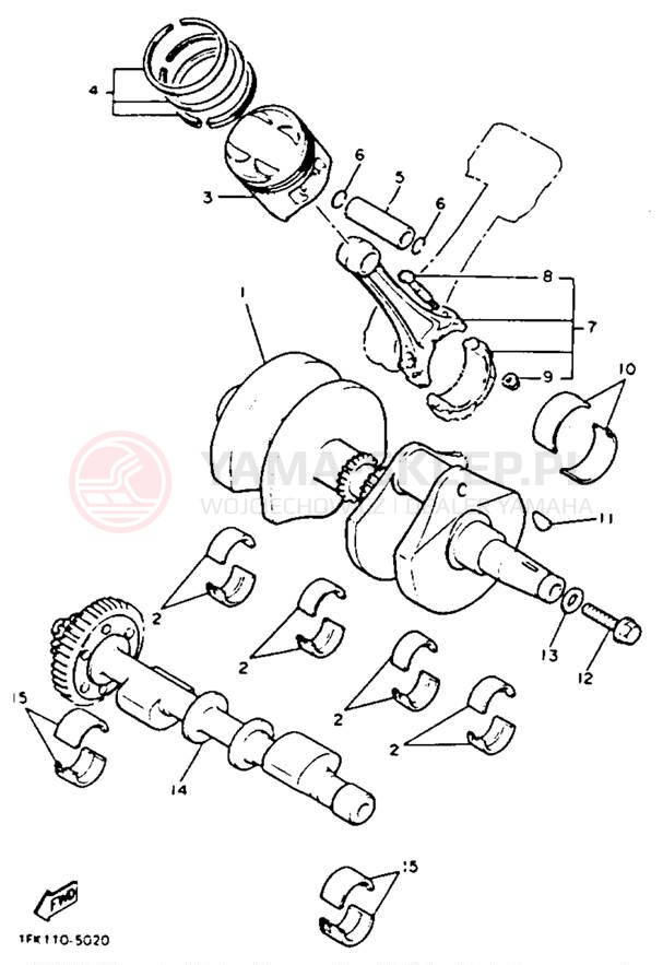 Schemat "Wał korbowy, tłok" do Yamaha V-MAX 1200 VMX12D/VMX12DC