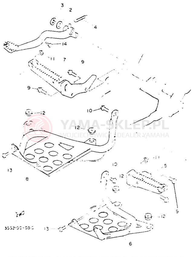 Schemat "Stopka postojowa i podnóżki" do Yamaha BANSHEE YFZ350E