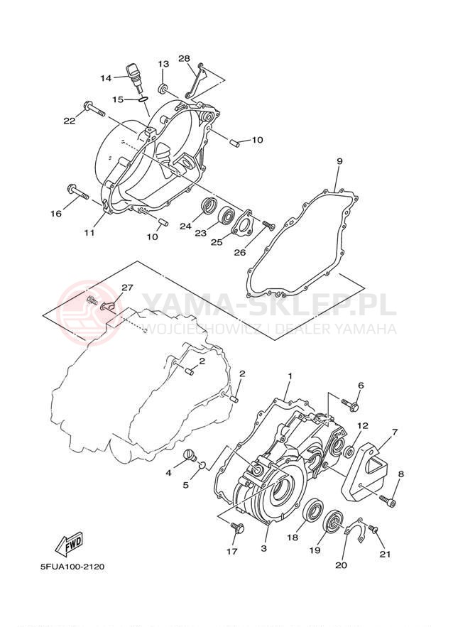 Schemat "Pokrywa silnika" do Yamaha BIG BEAR 4WD HUNTER YFM40FBHB