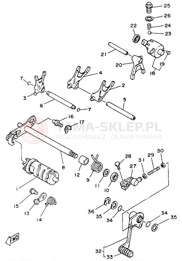 Schemat "Wodziki, automat" do Yamaha WARRIOR YFM350XE