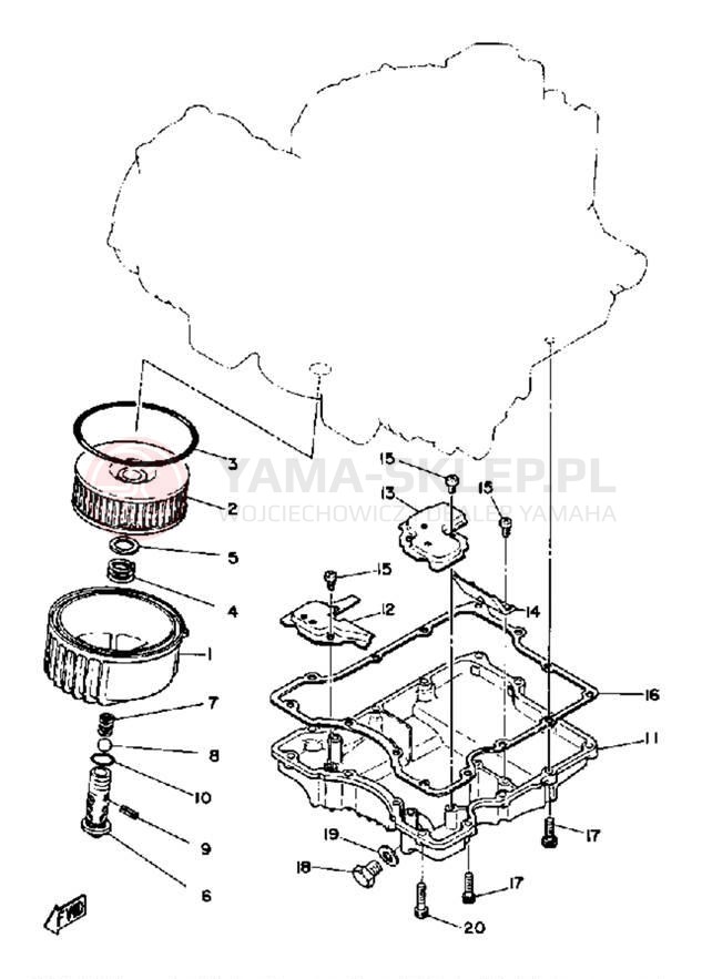 Schemat "Filtr oleju" do Yamaha XS1100SG