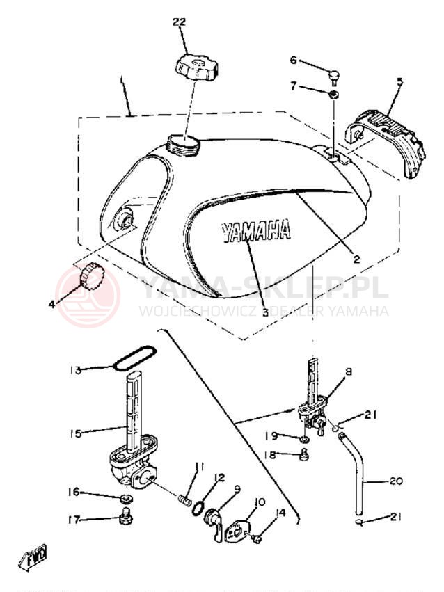 Schemat "zbiornik paliwa" do Yamaha XT250H