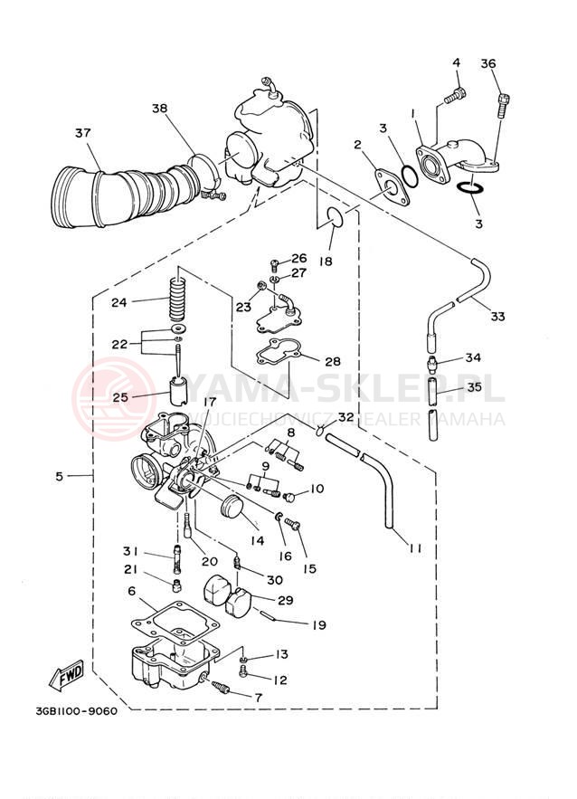 Schemat "Wtrysk paliwa" do Yamaha RAPTOR 50 YFM50S