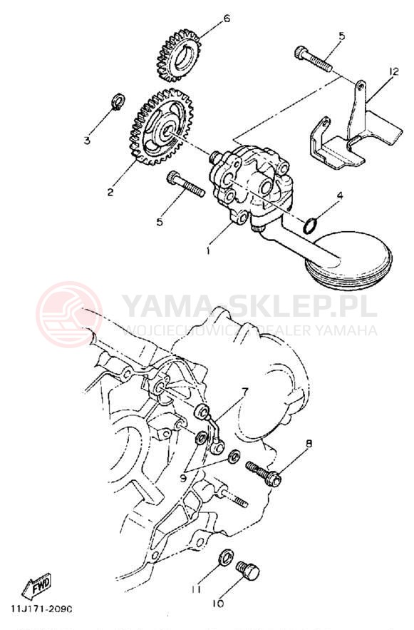 Schemat "Pompa olejowa" do Yamaha XZ550RJ