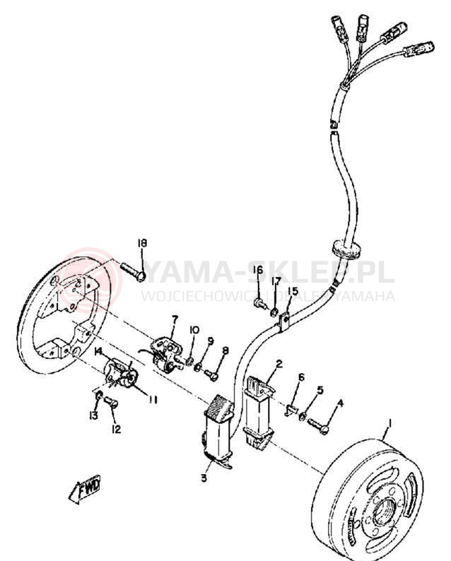 Schemat "Układ zapłonowy" do Yamaha JT2/JT2MX
