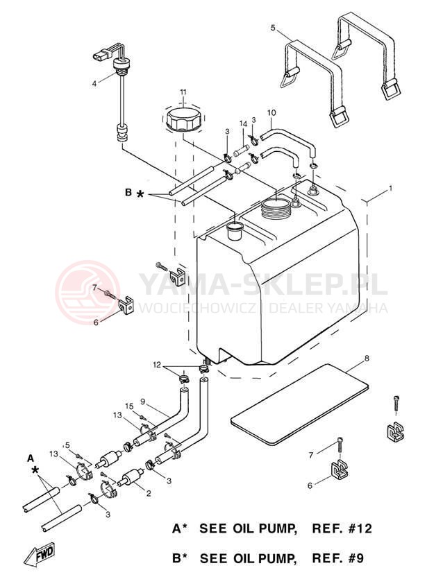 Schemat "Miska olejowa" do Yamaha AR210 LST1200DD