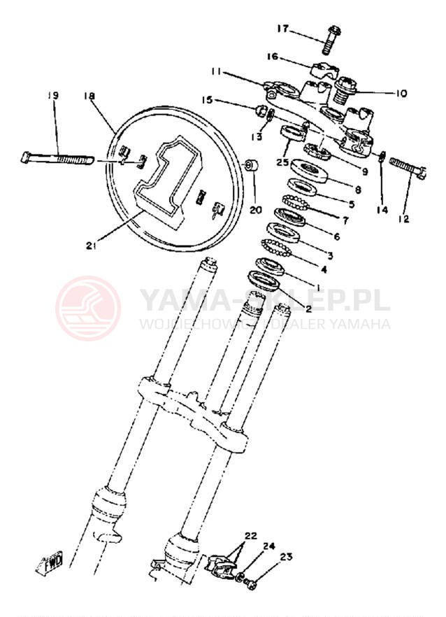 Schemat "Półki zawieszenia" do Yamaha YZ60K