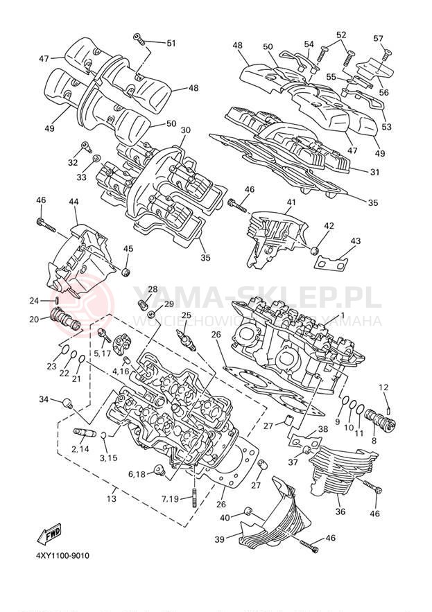 Schemat "głowica" do Yamaha VENTURE XVZ1300TFN/XVZ1300TFN